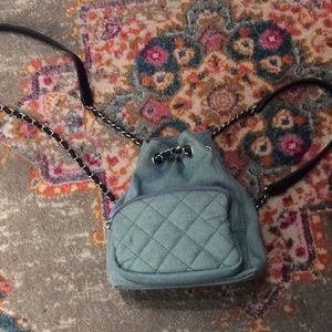 Denim mini backpack